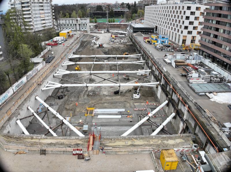 Vue du dessus chantier Eaux-Vives (GE)